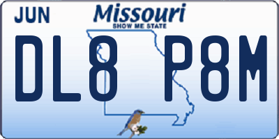 MO license plate DL8P8M