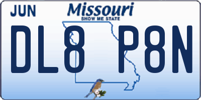 MO license plate DL8P8N