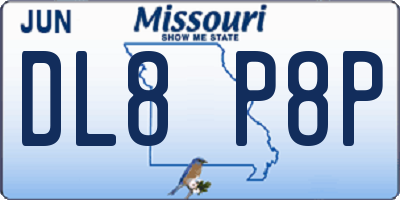 MO license plate DL8P8P