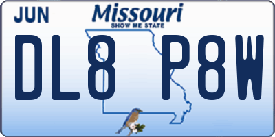 MO license plate DL8P8W