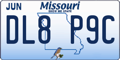 MO license plate DL8P9C