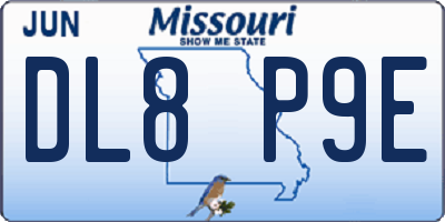 MO license plate DL8P9E