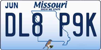 MO license plate DL8P9K