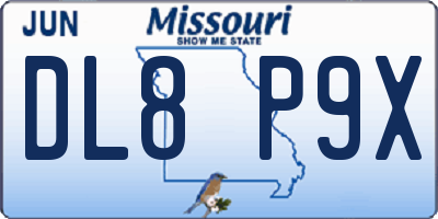 MO license plate DL8P9X
