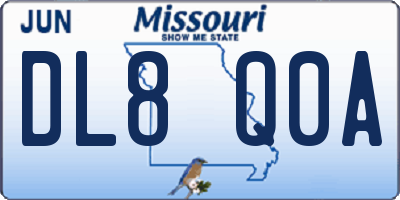MO license plate DL8Q0A