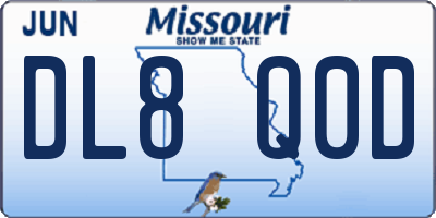 MO license plate DL8Q0D
