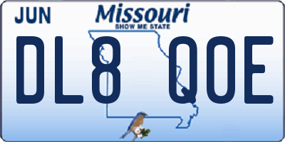 MO license plate DL8Q0E