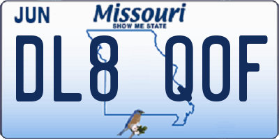 MO license plate DL8Q0F