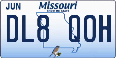 MO license plate DL8Q0H