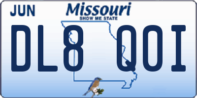MO license plate DL8Q0I
