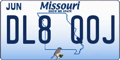 MO license plate DL8Q0J