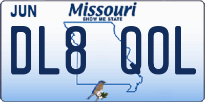 MO license plate DL8Q0L