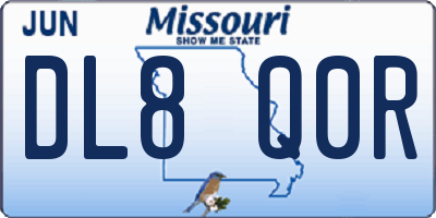 MO license plate DL8Q0R