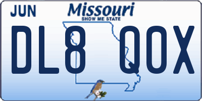 MO license plate DL8Q0X