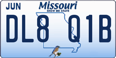 MO license plate DL8Q1B