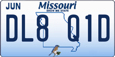 MO license plate DL8Q1D