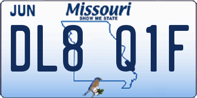 MO license plate DL8Q1F