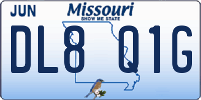 MO license plate DL8Q1G