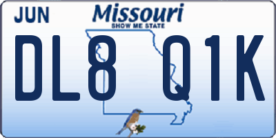 MO license plate DL8Q1K