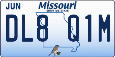 MO license plate DL8Q1M