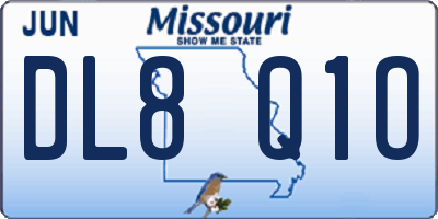 MO license plate DL8Q1O