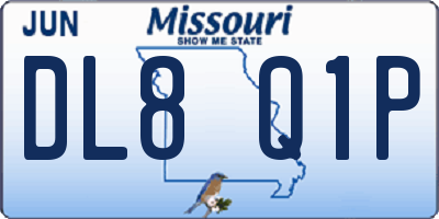 MO license plate DL8Q1P