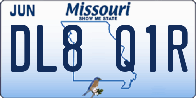 MO license plate DL8Q1R