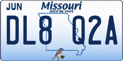 MO license plate DL8Q2A