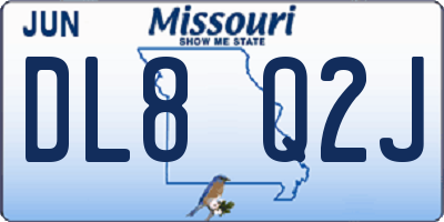 MO license plate DL8Q2J