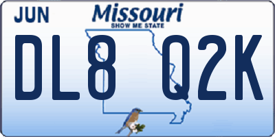 MO license plate DL8Q2K