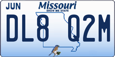 MO license plate DL8Q2M
