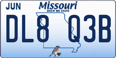 MO license plate DL8Q3B