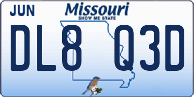 MO license plate DL8Q3D