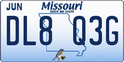 MO license plate DL8Q3G