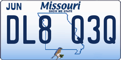 MO license plate DL8Q3Q