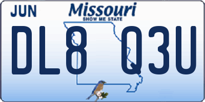 MO license plate DL8Q3U