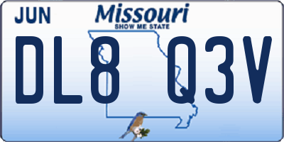 MO license plate DL8Q3V