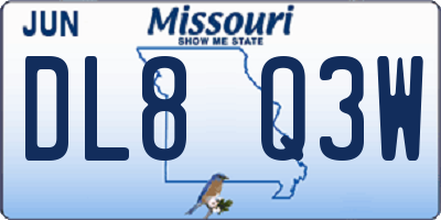 MO license plate DL8Q3W