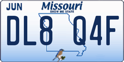 MO license plate DL8Q4F