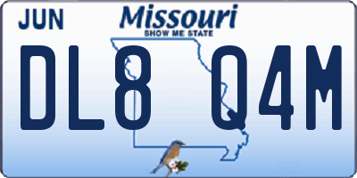 MO license plate DL8Q4M