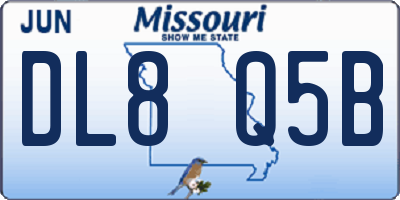 MO license plate DL8Q5B