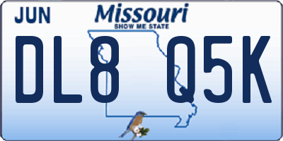 MO license plate DL8Q5K