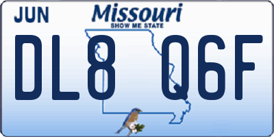 MO license plate DL8Q6F