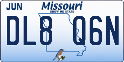 MO license plate DL8Q6N