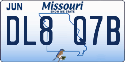 MO license plate DL8Q7B