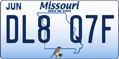 MO license plate DL8Q7F