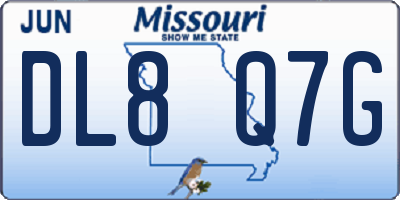 MO license plate DL8Q7G