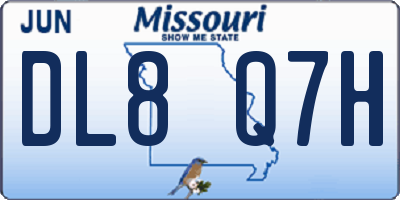 MO license plate DL8Q7H
