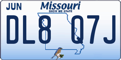 MO license plate DL8Q7J