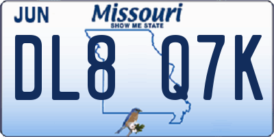 MO license plate DL8Q7K